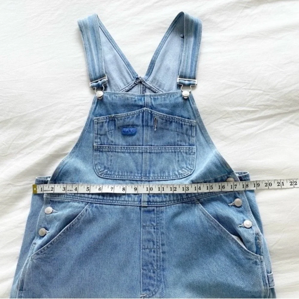 VINTAGE 90s Light Denim Baggy Overalls - Picture 6 of 10